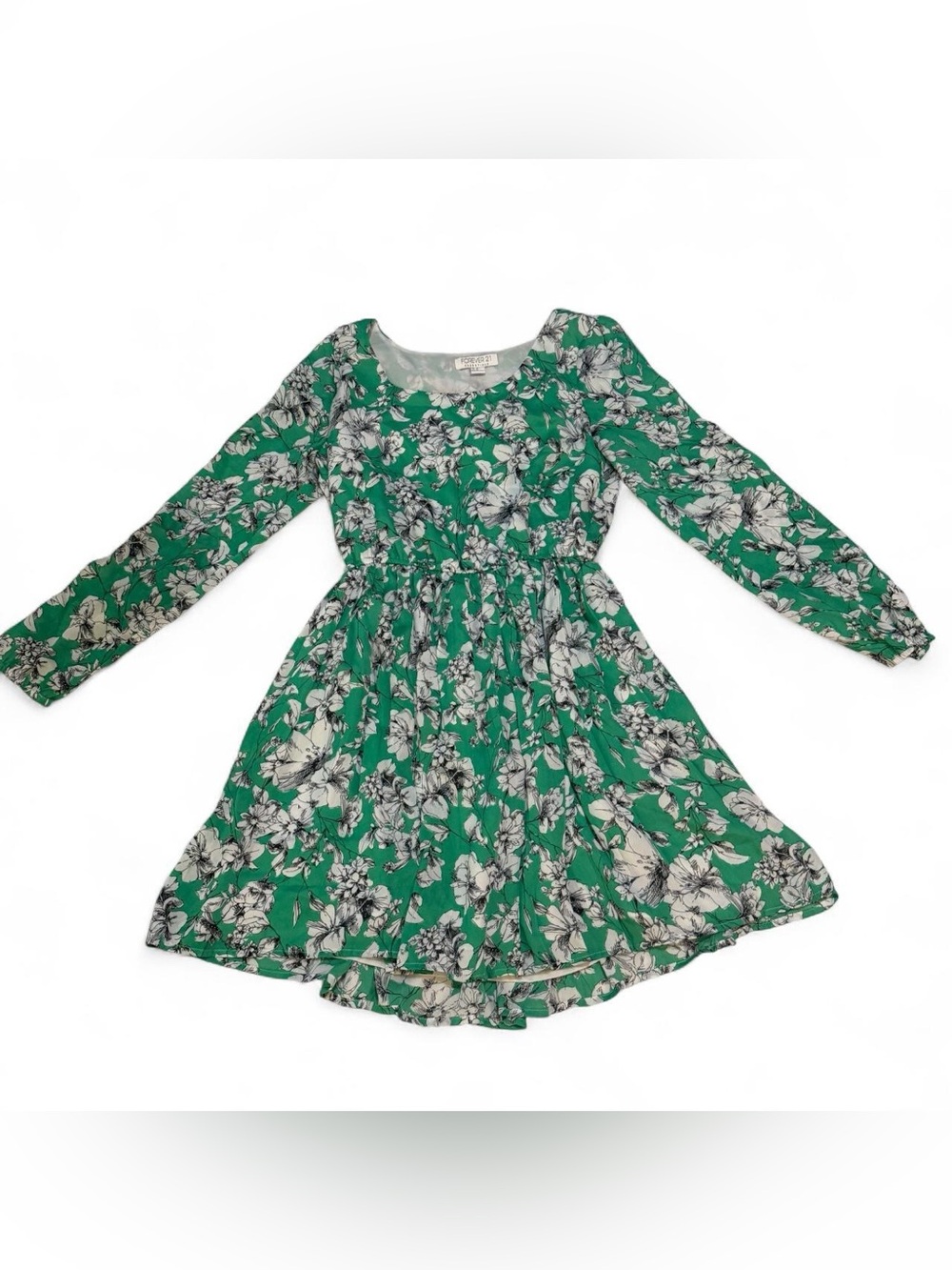 Forever 21 Green & White Floral Dress